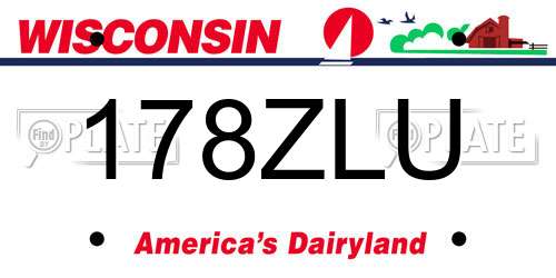 178ZLU Wisconsin License Plate
