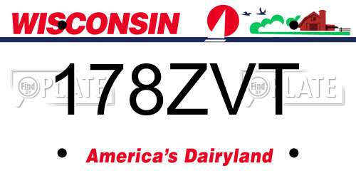 178ZVT Wisconsin License Plate