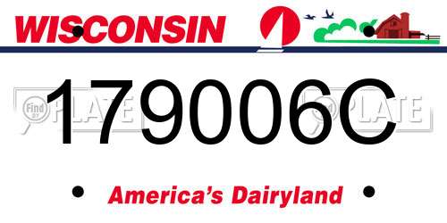 179006C Wisconsin License Plate