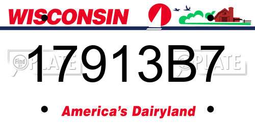 17913B7 Wisconsin License Plate
