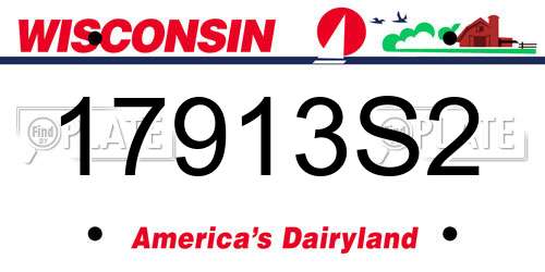 17913S2 Wisconsin License Plate