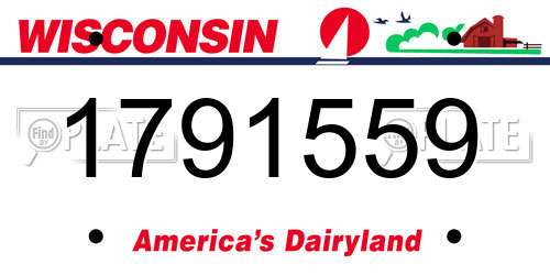 1791559 Wisconsin License Plate