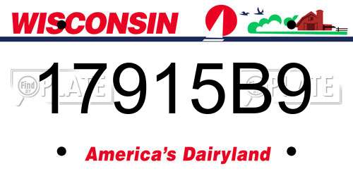 17915B9 Wisconsin License Plate