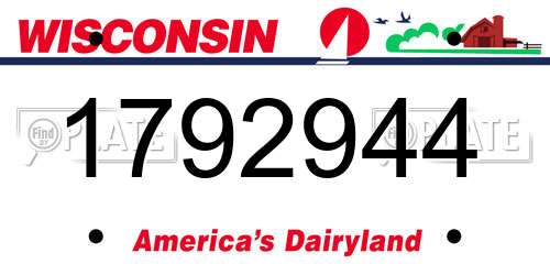1792944 Wisconsin License Plate