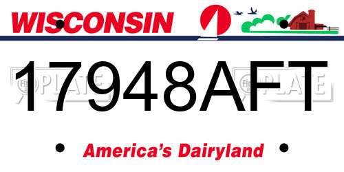 17948AFT Wisconsin License Plate