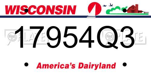 17954Q3 Wisconsin License Plate