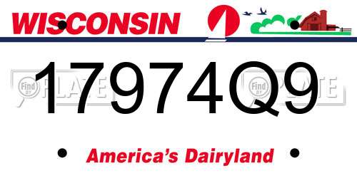 17974Q9 Wisconsin License Plate