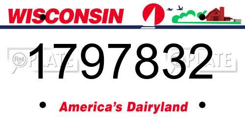 1797832 Wisconsin License Plate