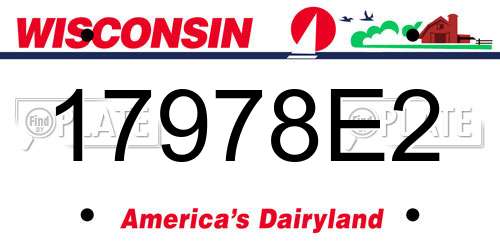 17978E2 Wisconsin License Plate