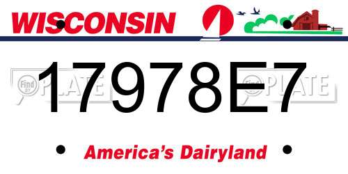 17978E7 Wisconsin License Plate