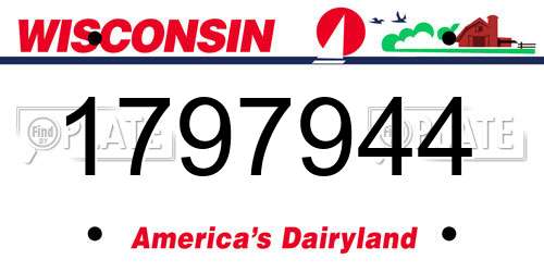 1797944 Wisconsin License Plate
