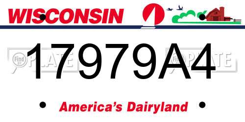 17979A4 Wisconsin License Plate