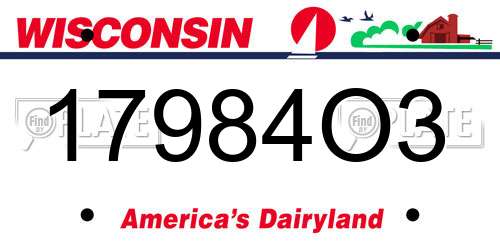 17984O3 Wisconsin License Plate