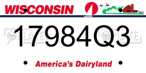 17984Q3 Wisconsin License Plate