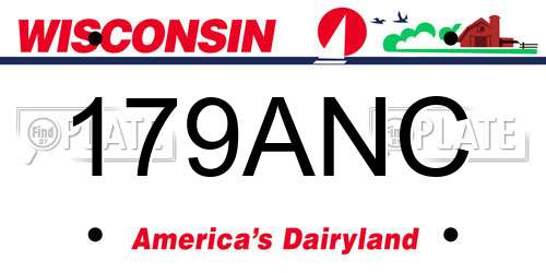 179ANC Wisconsin License Plate