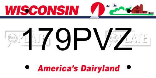 179PVZ Wisconsin License Plate