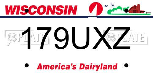 179UXZ Wisconsin License Plate