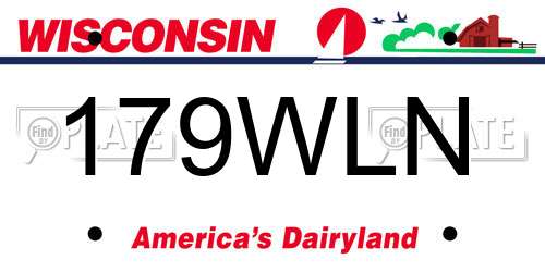 179WLN Wisconsin License Plate