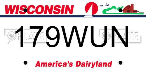 179WUN Wisconsin License Plate