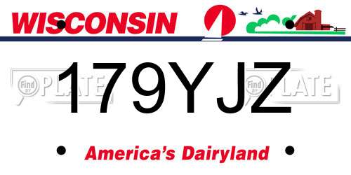 179YJZ Wisconsin License Plate