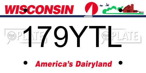 179YTL Wisconsin License Plate