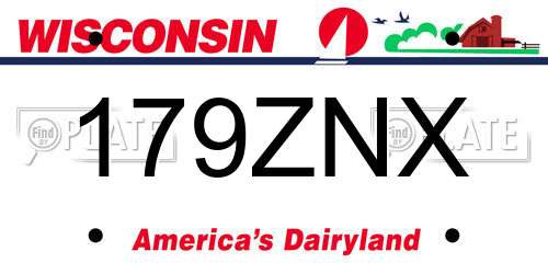 179ZNX Wisconsin License Plate