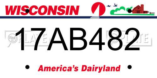17AB482 Wisconsin License Plate