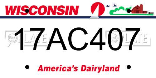 17AC407 Wisconsin License Plate