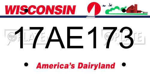 17AE173 Wisconsin License Plate