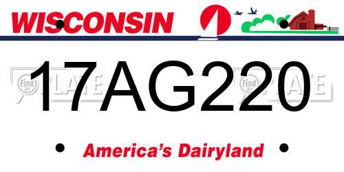 17AG220 Wisconsin License Plate