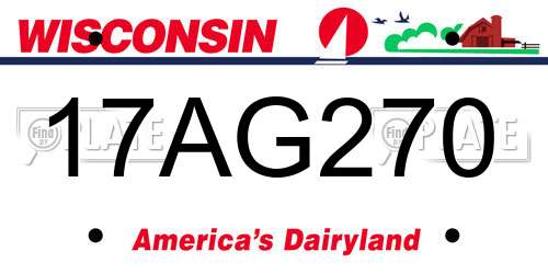 17AG270 Wisconsin License Plate