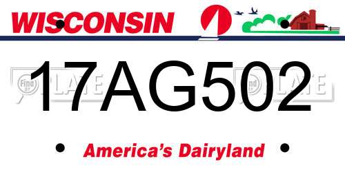 17AG502 Wisconsin License Plate