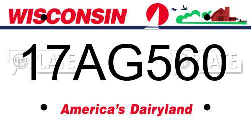 17AG560 Wisconsin License Plate