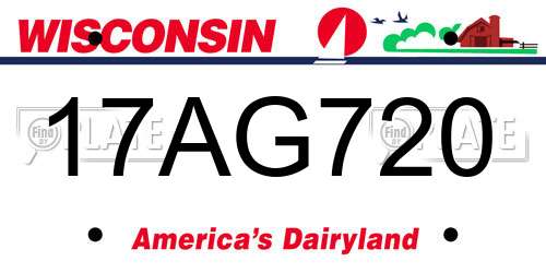 17AG720 Wisconsin License Plate