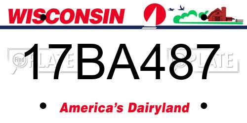 17BA487 Wisconsin License Plate