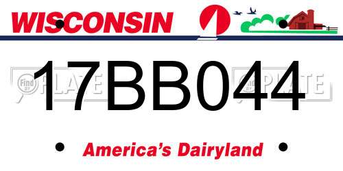 17BB044 Wisconsin License Plate