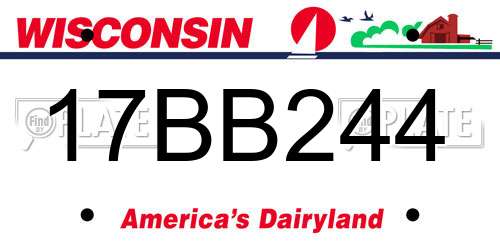17BB244 Wisconsin License Plate