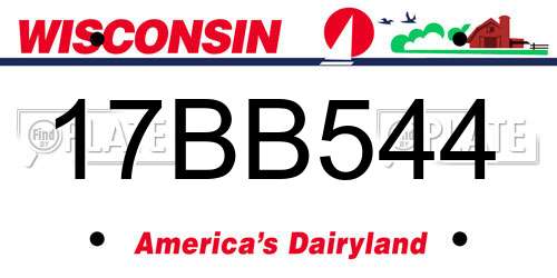 17BB544 Wisconsin License Plate