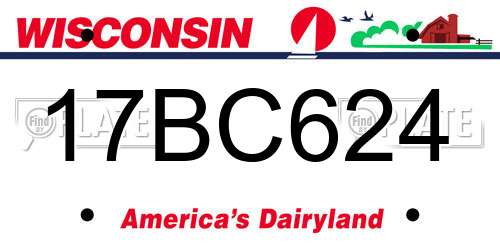 17BC624 Wisconsin License Plate