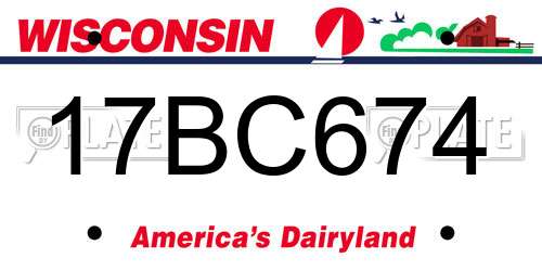 17BC674 Wisconsin License Plate
