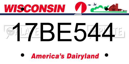 17BE544 Wisconsin License Plate