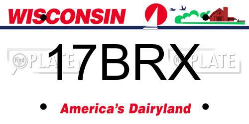 17BRX Wisconsin License Plate
