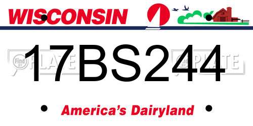 17BS244 Wisconsin License Plate