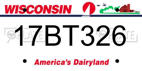 17BT326 Wisconsin License Plate