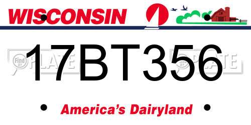 17BT356 Wisconsin License Plate
