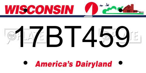 17BT459 Wisconsin License Plate