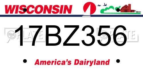 17BZ356 Wisconsin License Plate