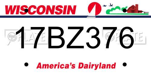17BZ376 Wisconsin License Plate