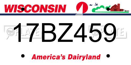 17BZ459 Wisconsin License Plate