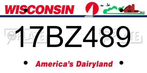 17BZ489 Wisconsin License Plate